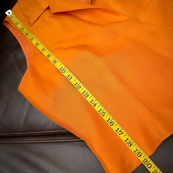 ICE Silk Orange Wrap Blouse Size Large - Picture 11 of 11